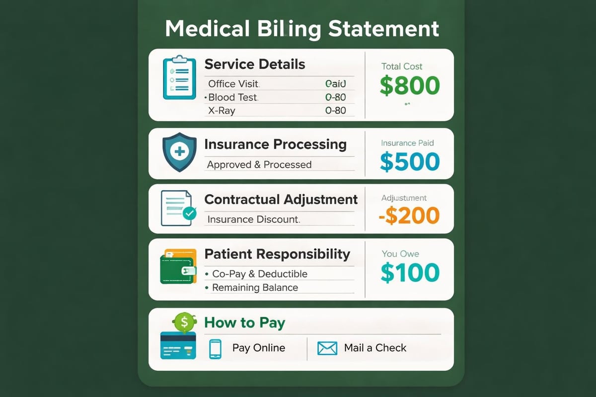 Patient billing statement components