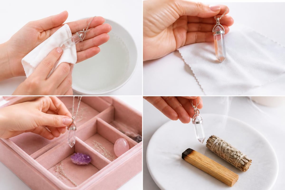 Crystal pendant care routine