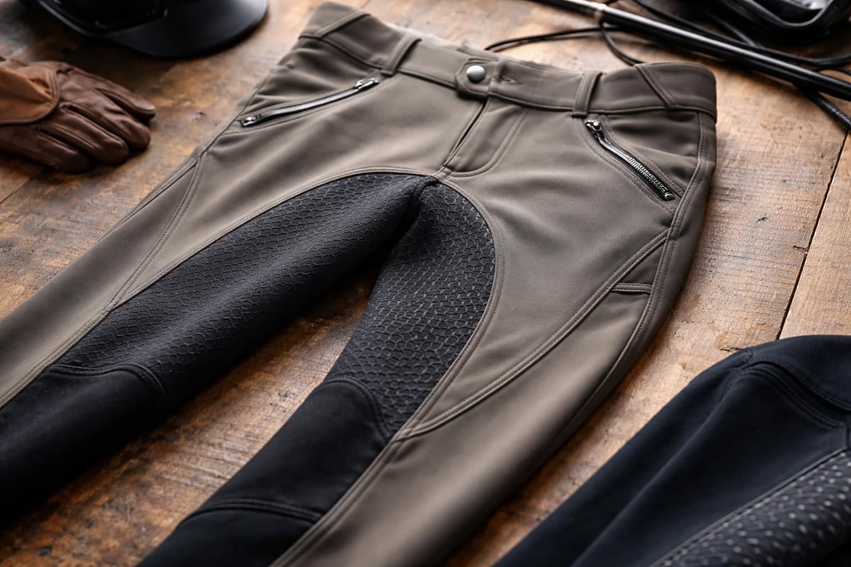 Technical features in mens riding pants