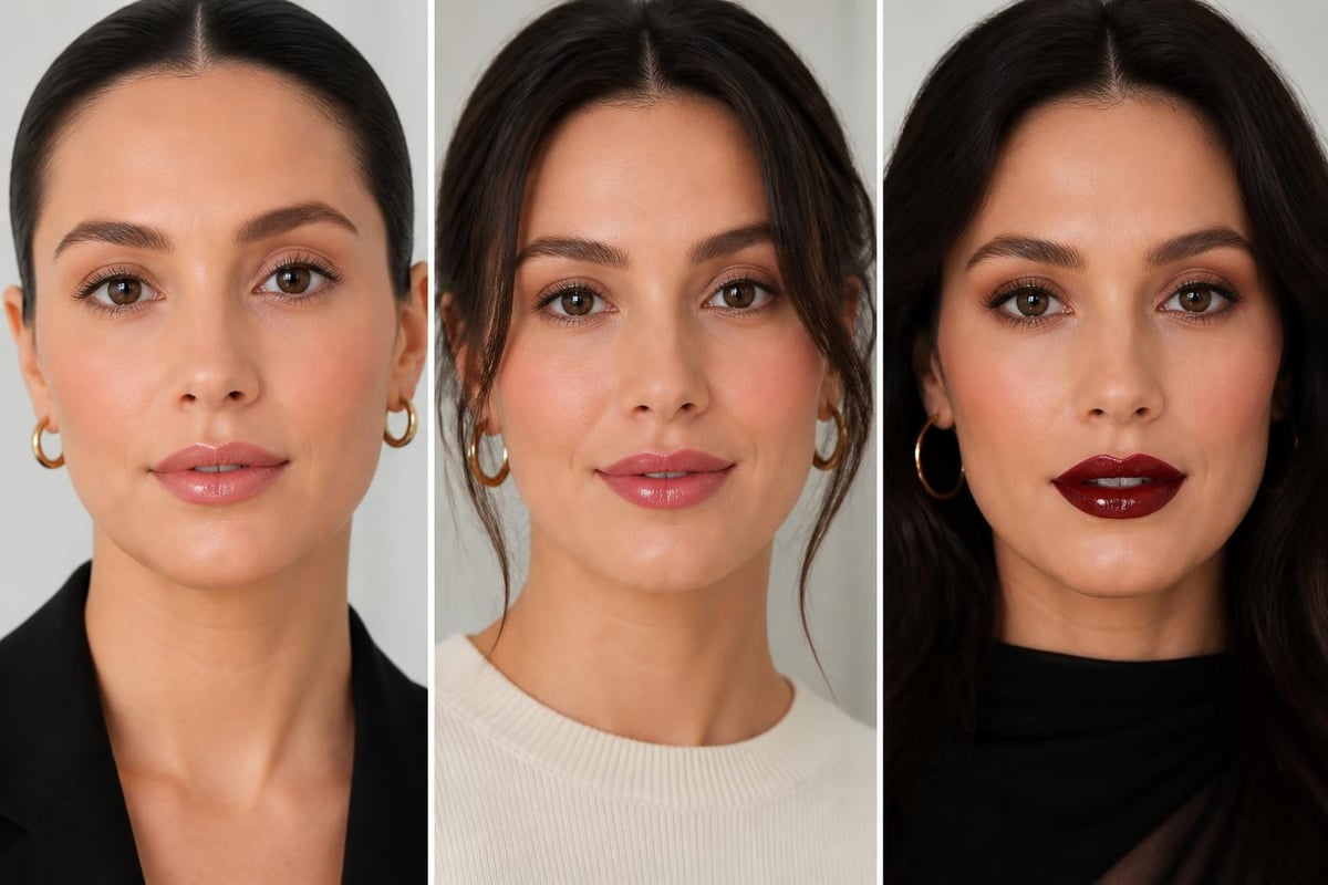 Glossy lips routine variations