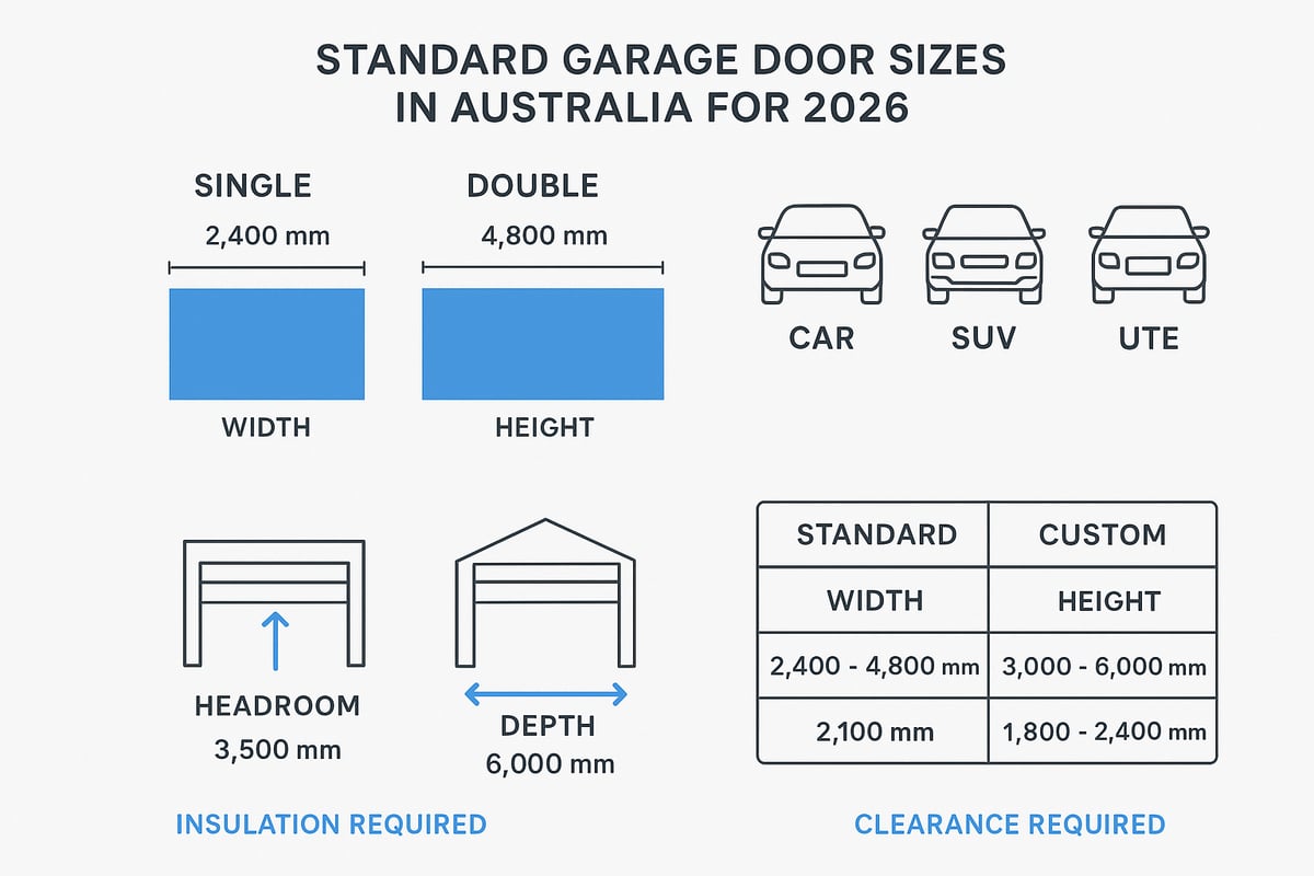 Standard Garage Door Sizes in Australia for 2026