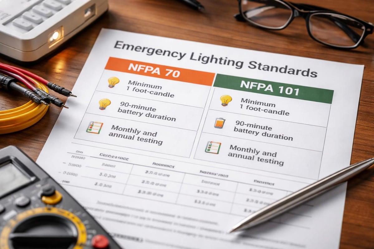 Emergency lighting code requirements
