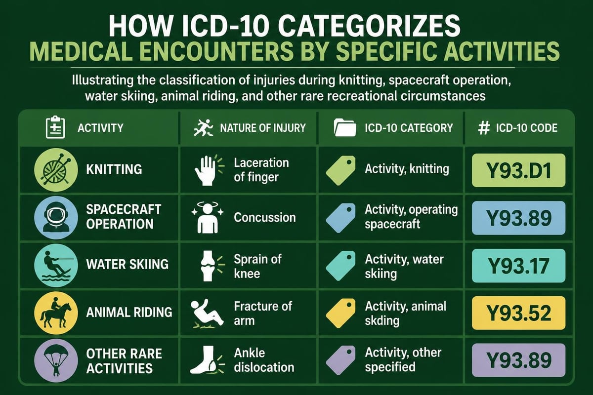 Unusual ICD-10 activity codes