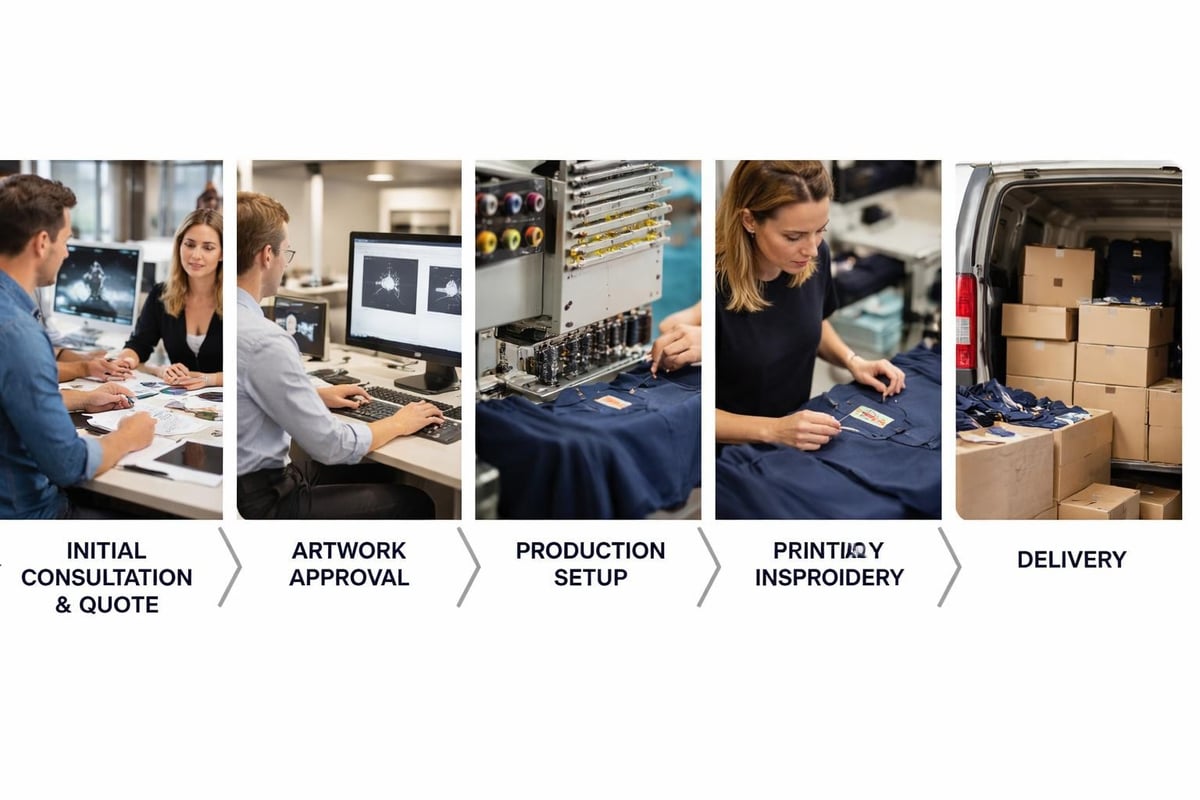 Workwear printing production timeline