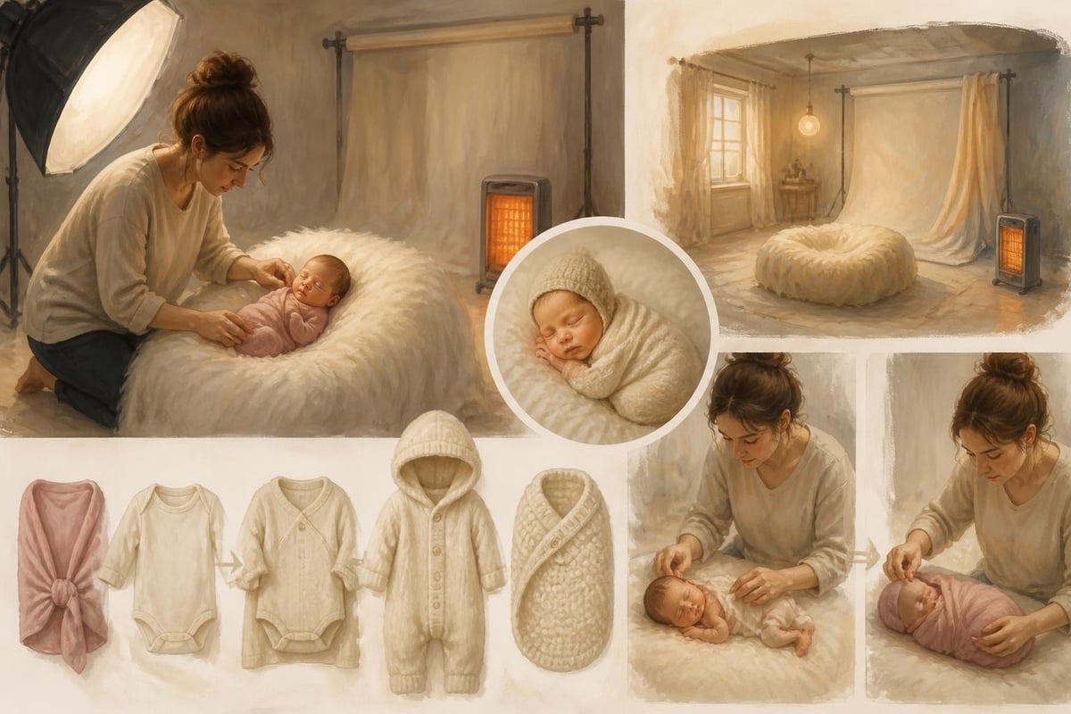 Newborn studio temperature and layering