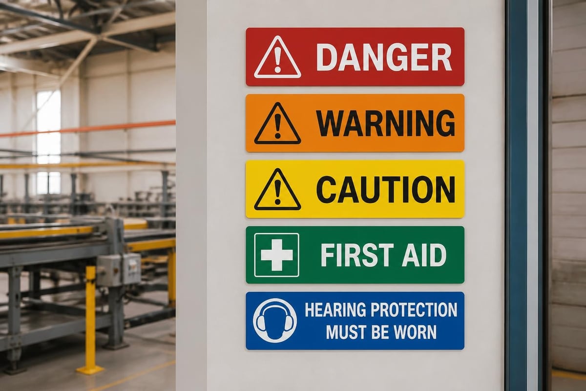 Safety signage colour coding system