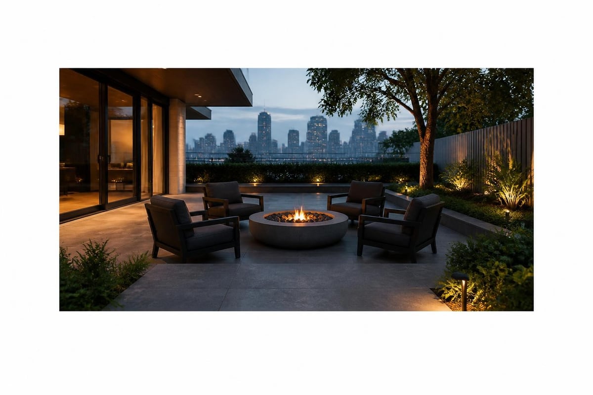 Fire pit conversation set spatial planning