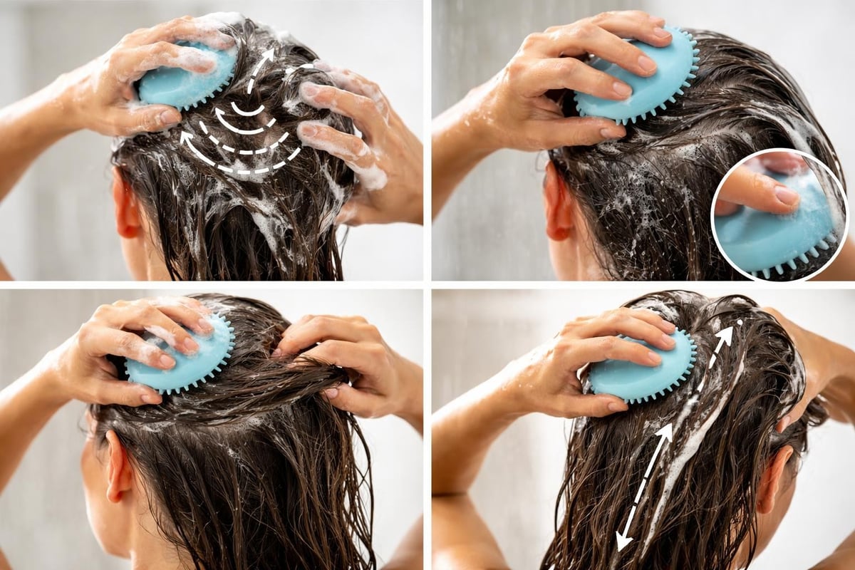 Korrekt shampoo brush teknik