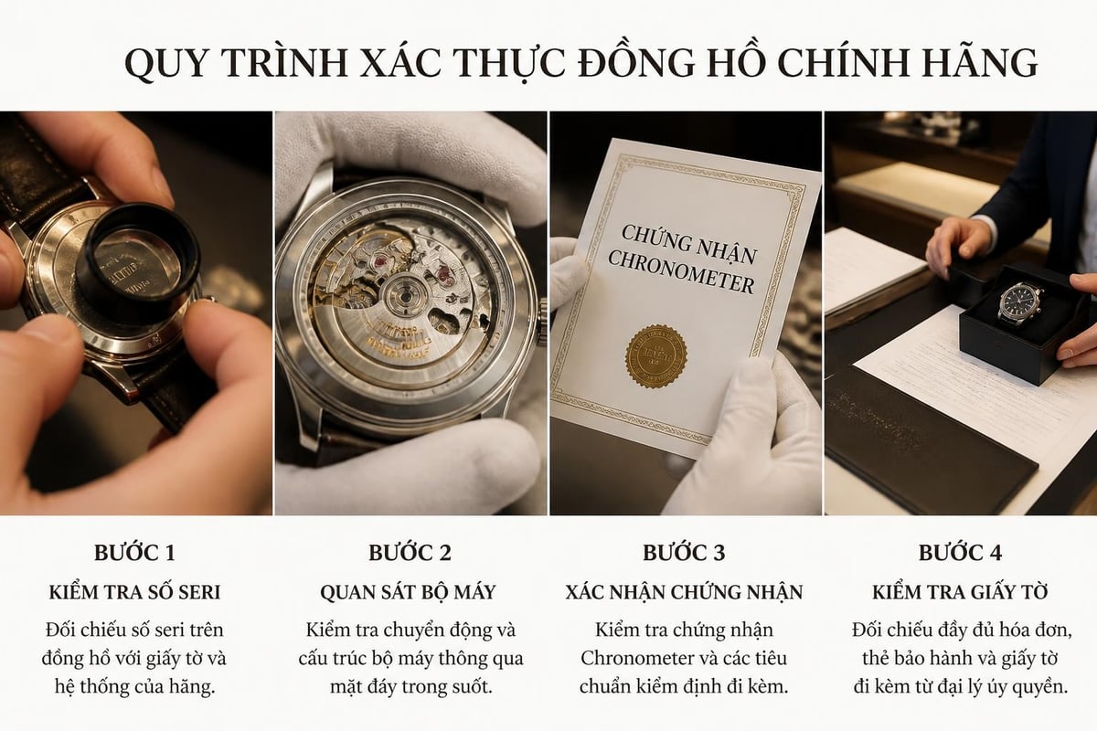 Các bước kiểm tra đồng hồ chính hãng