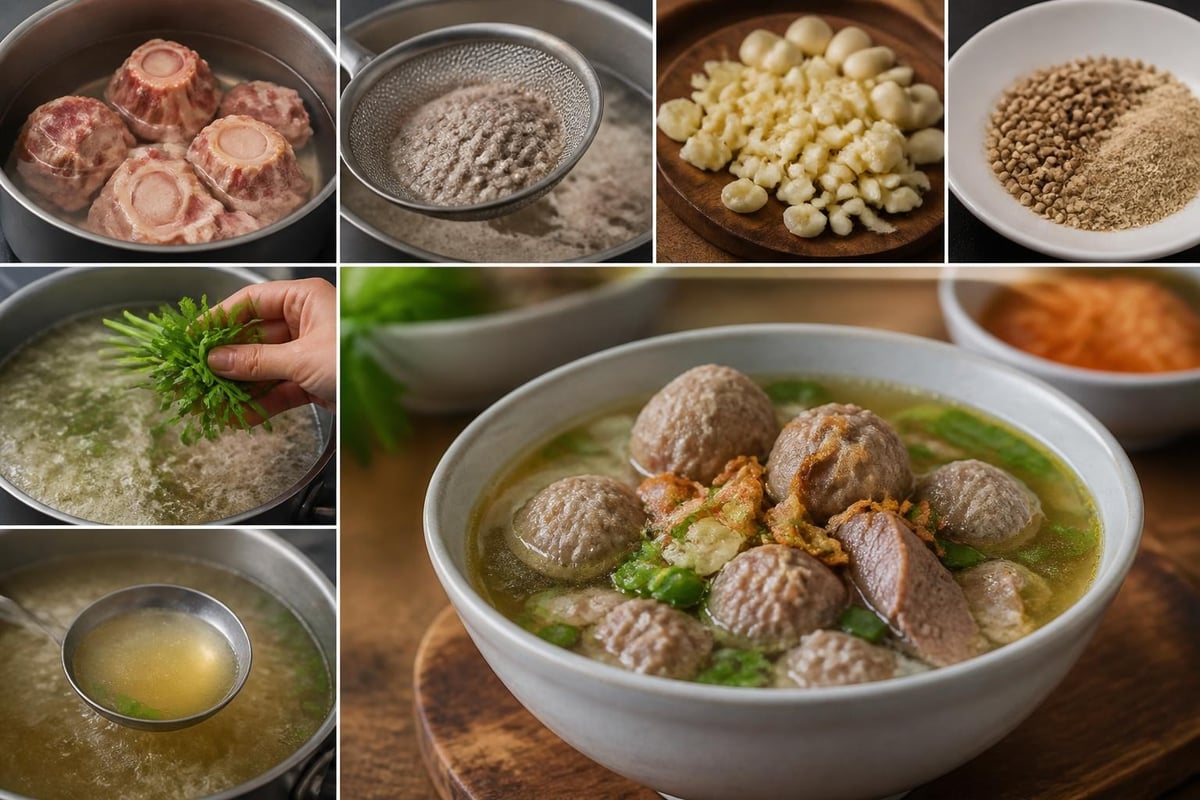 Bakso broth preparation
