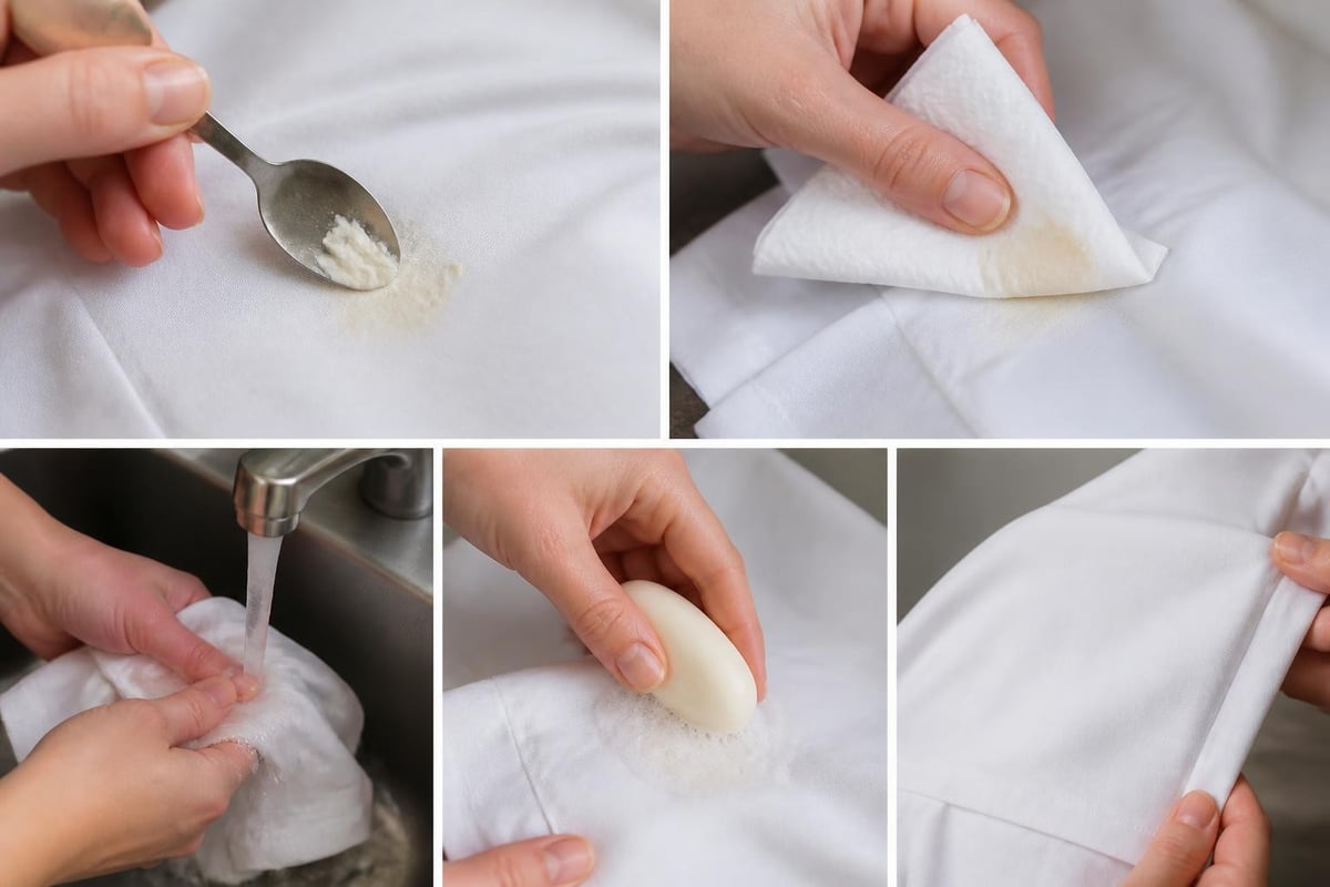 Step-by-step sunscreen stain removal process