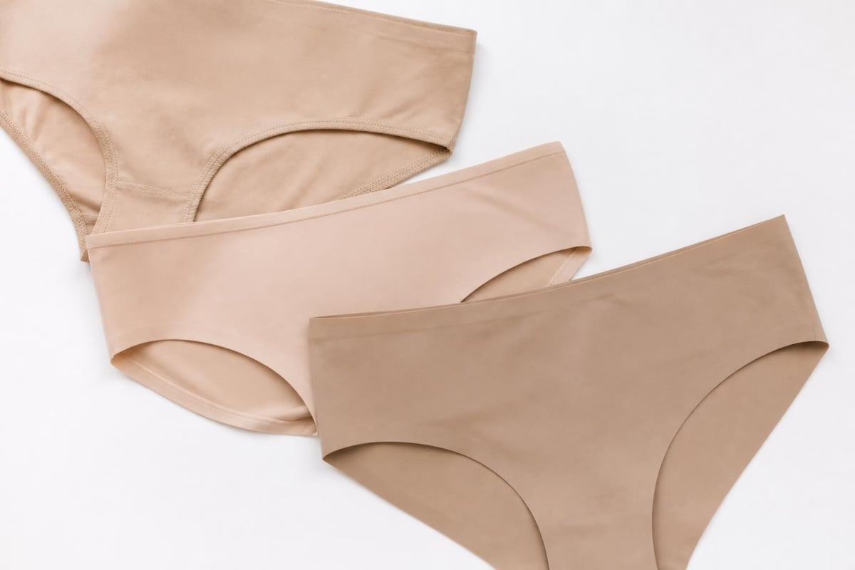 Fabric layers showing panty outline visibility