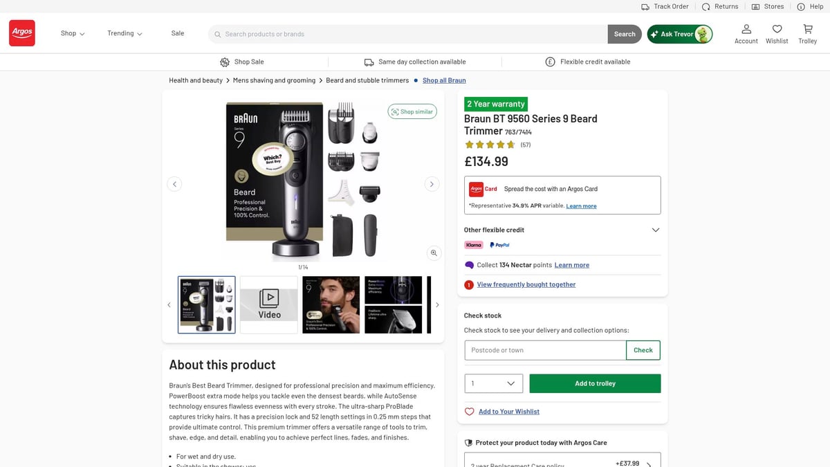 Die 7 besten Barttrimmer für präzises Styling 2026 – Braun Series 9 BT9560 Barttrimmer