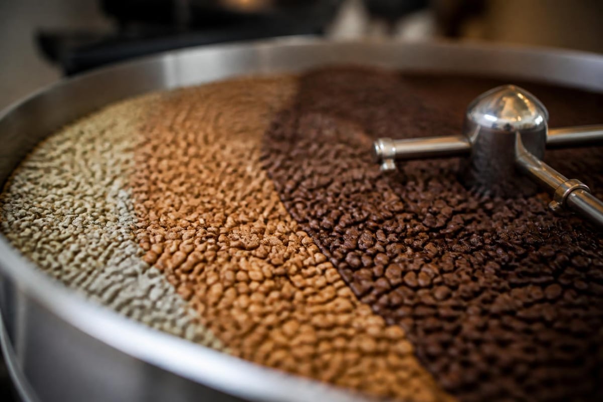 Medium roast development stages