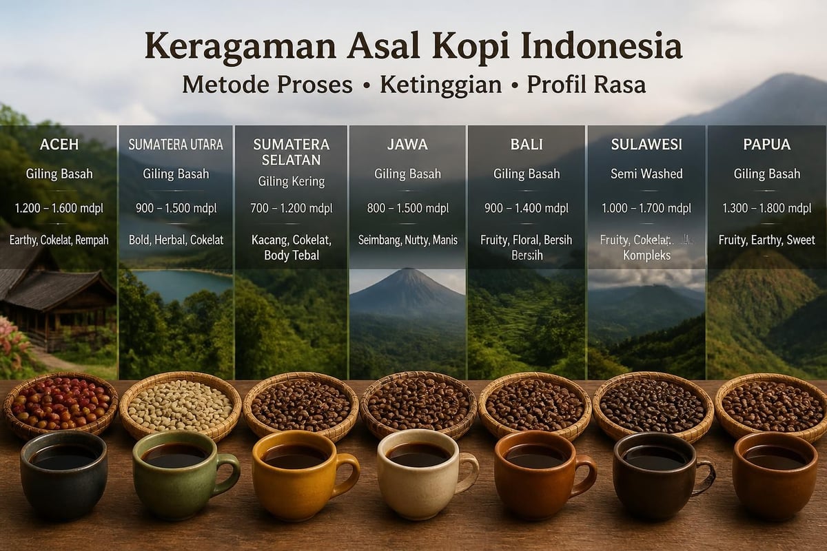 Indonesian coffee variety map