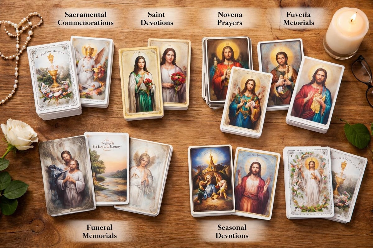 Saint prayer card categories