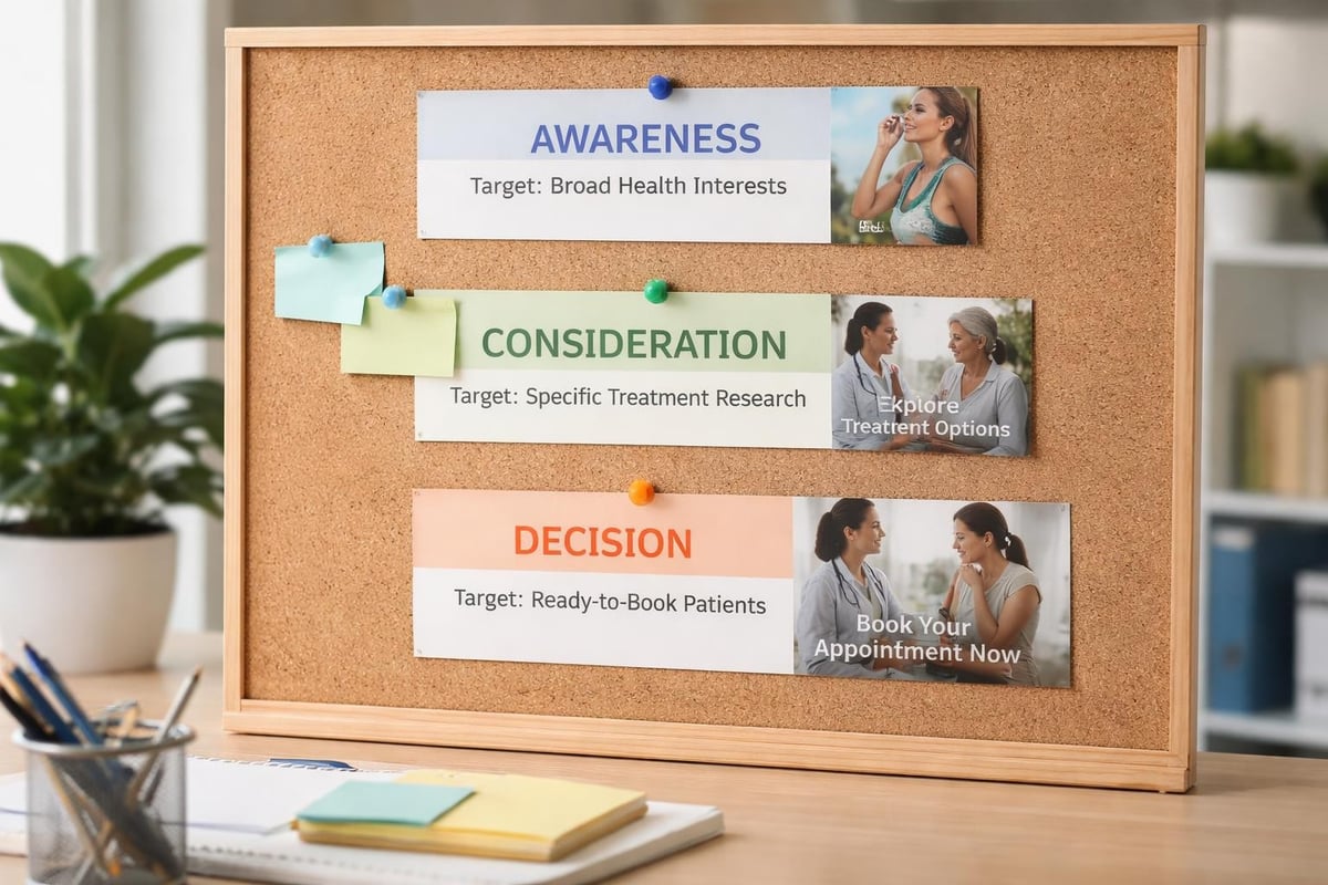 Healthcare marketing funnel stages