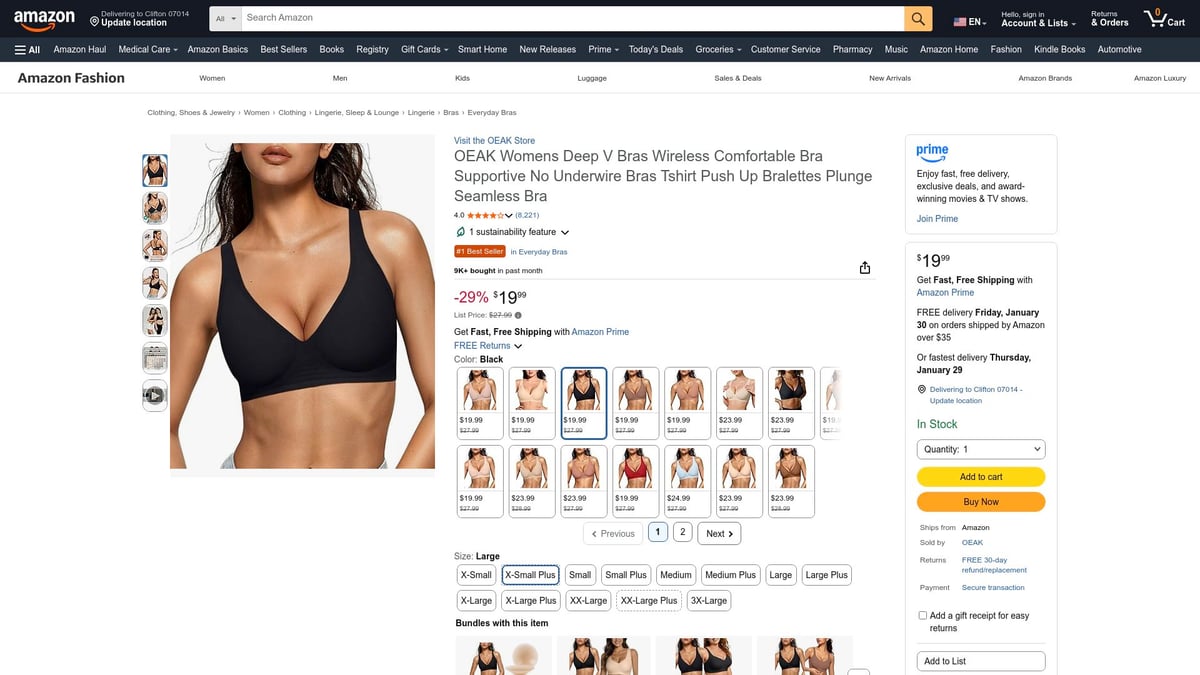 7 Everyday Bra Picks for All-Day Comfort in 2026 - OEAK Womens Deep V Wireless Comfortable Bra