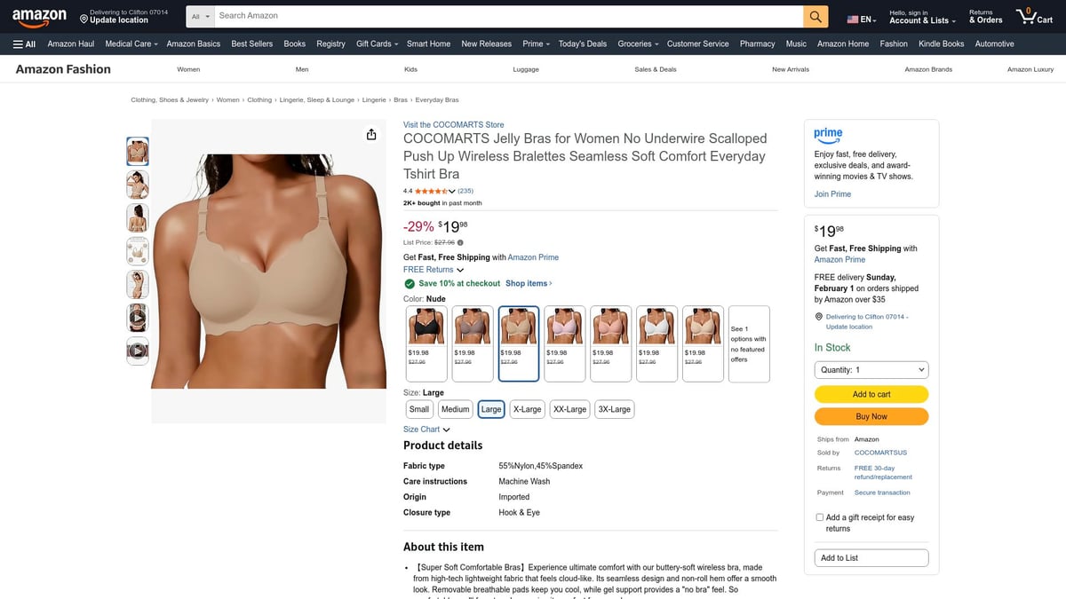 7 Everyday Bra Picks for All-Day Comfort in 2026 - COCOMARTS Jelly Seamless Wireless Bralette