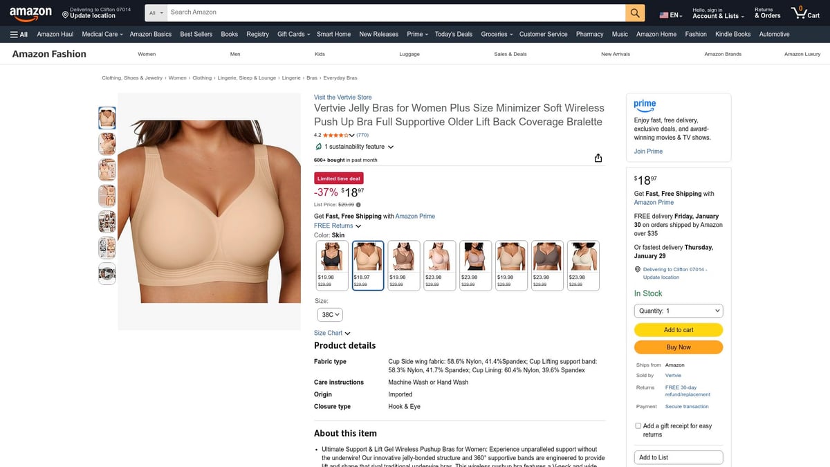 7 Everyday Bra Picks for All-Day Comfort in 2026 - Vertvie Jelly Minimizer Wireless Push Up Bra