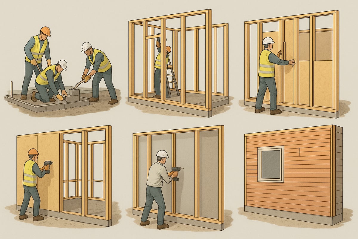 Step-by-Step Construction Process for Timber Frame Walls