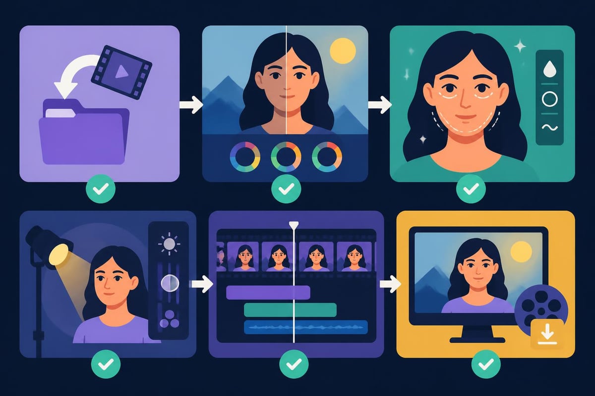 Video retouching workflow stages
