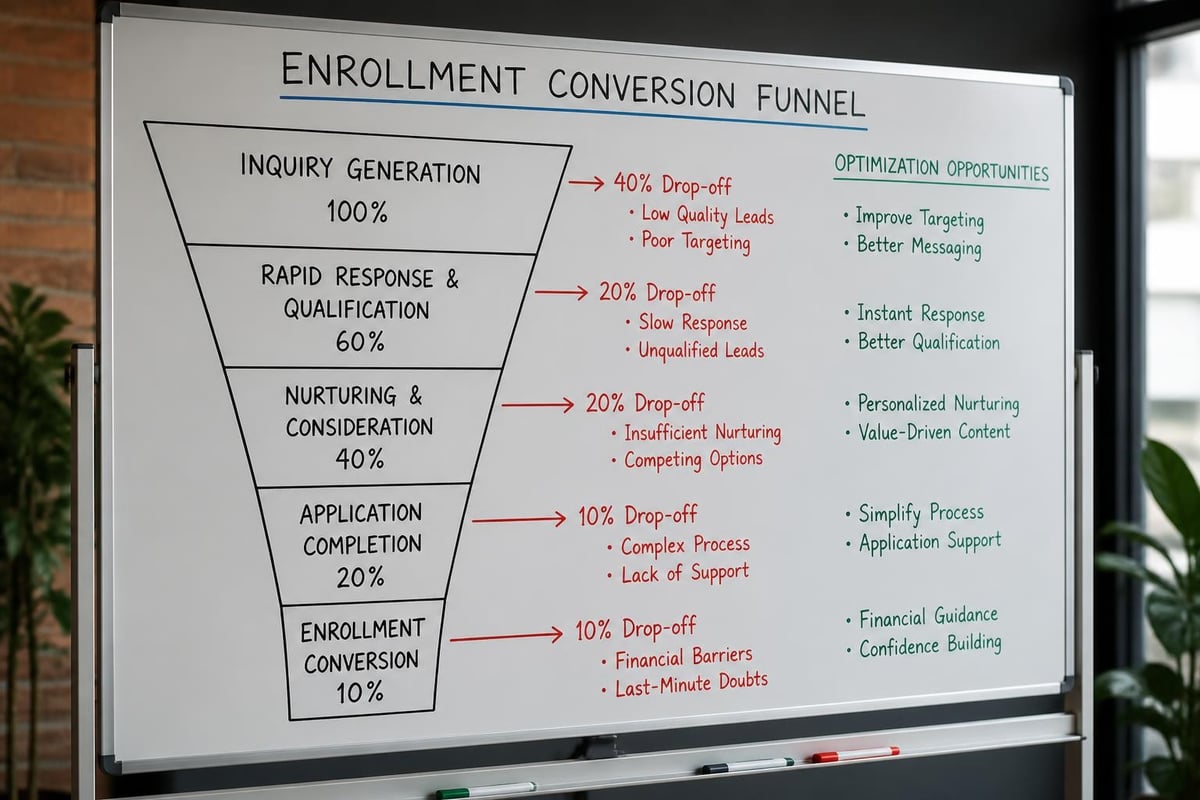 Enrollment funnel breakdown
