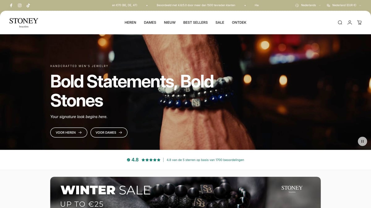 Men's Bracelet Guide 2026: Stylish and Timeless Wearing Advice - Stoney Bracelets: Handmade Natural Stone Bracelets from the Netherlands