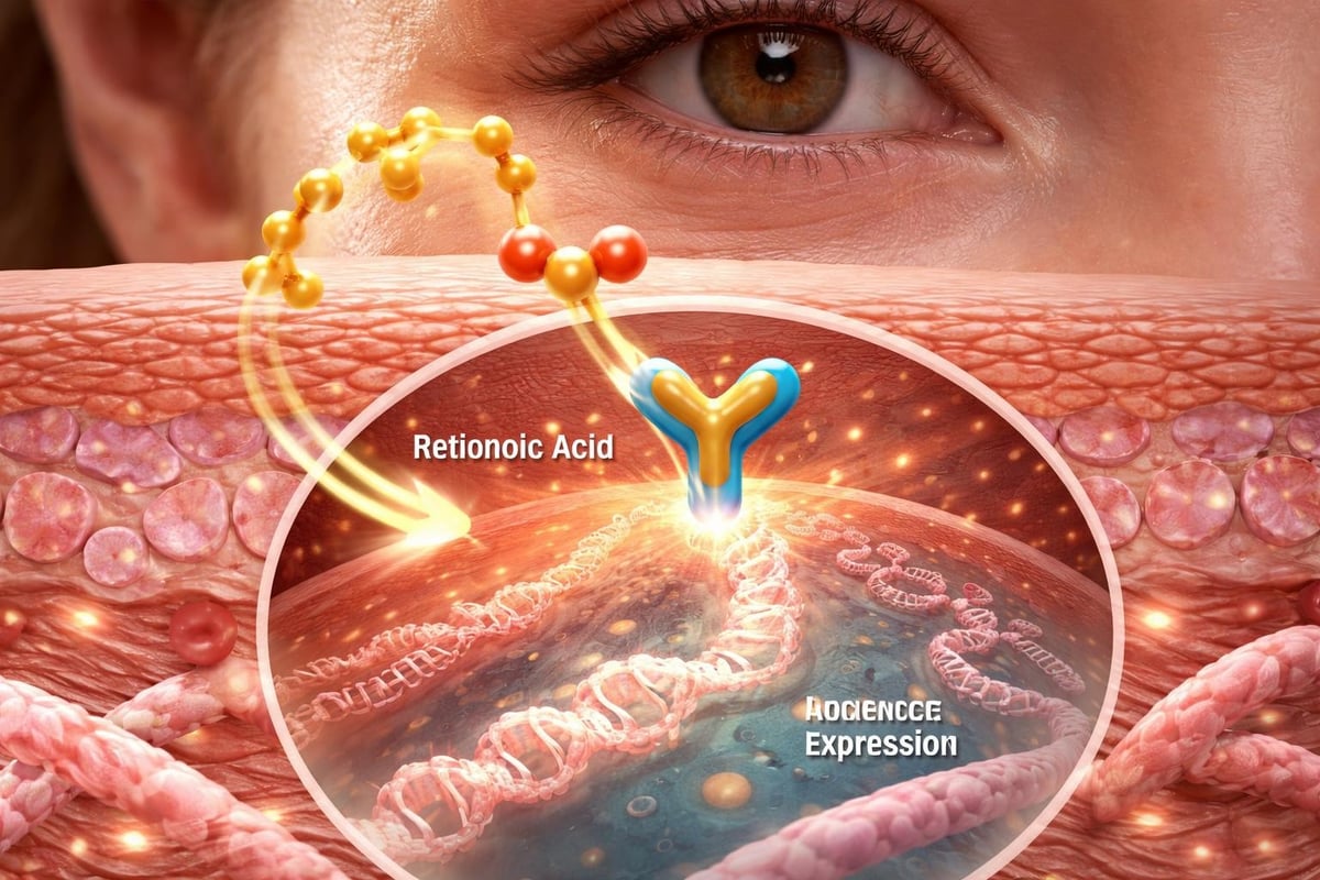 Retinol cellular mechanisms in eye area