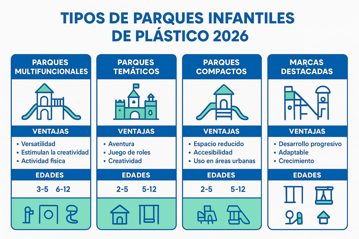 Tipos de parques infantiles de plástico y sus características