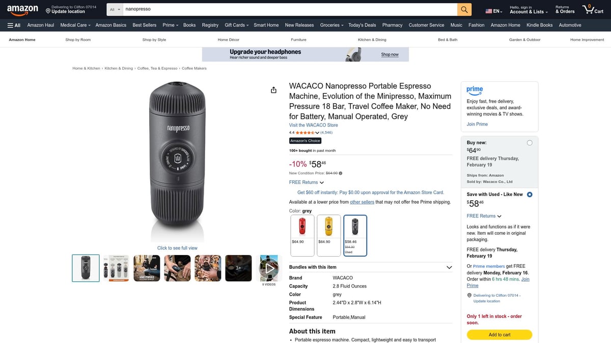 Top 7 Camping Coffee Maker Picks for Outdoor Adventures 2026 - Wacaco Nanopresso Portable Espresso Maker