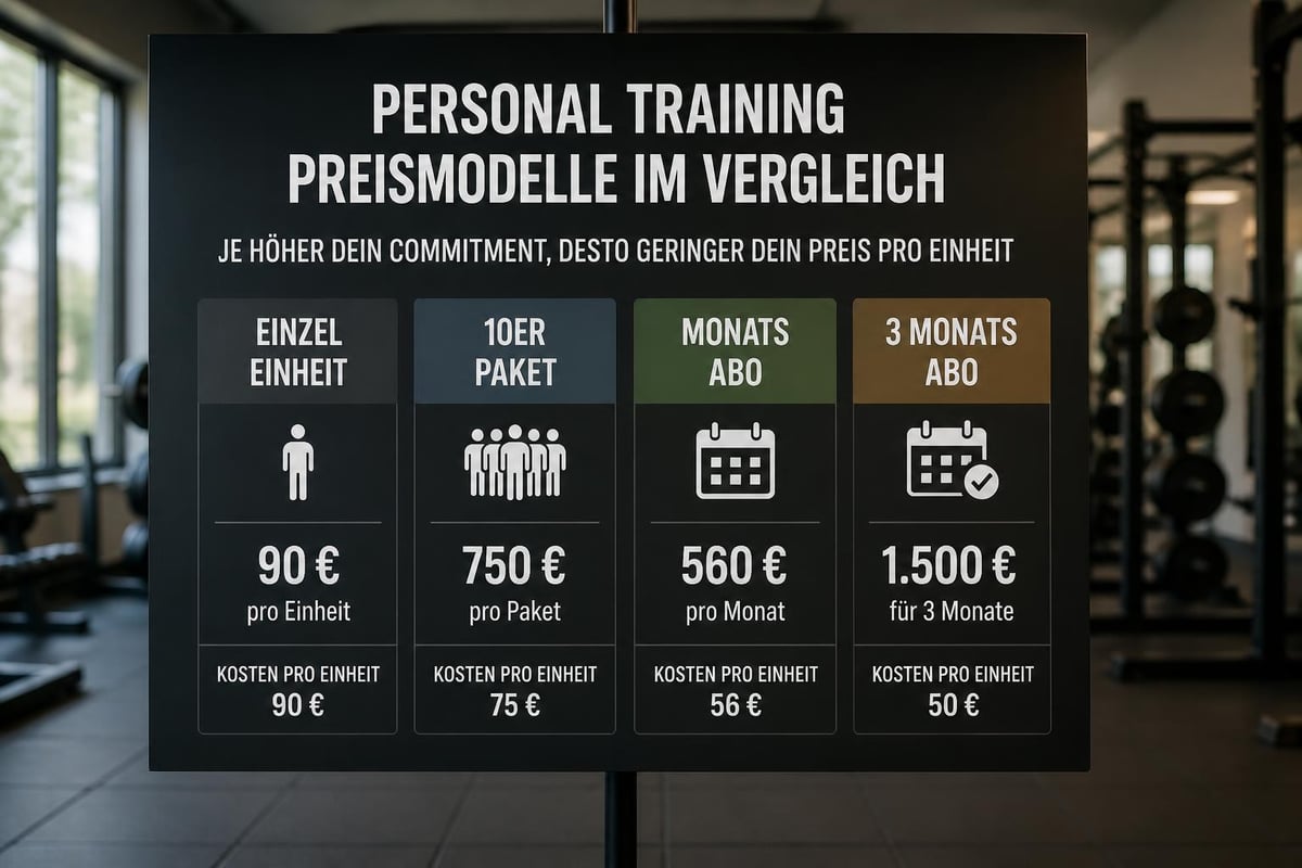 Personal Training Preisstruktur