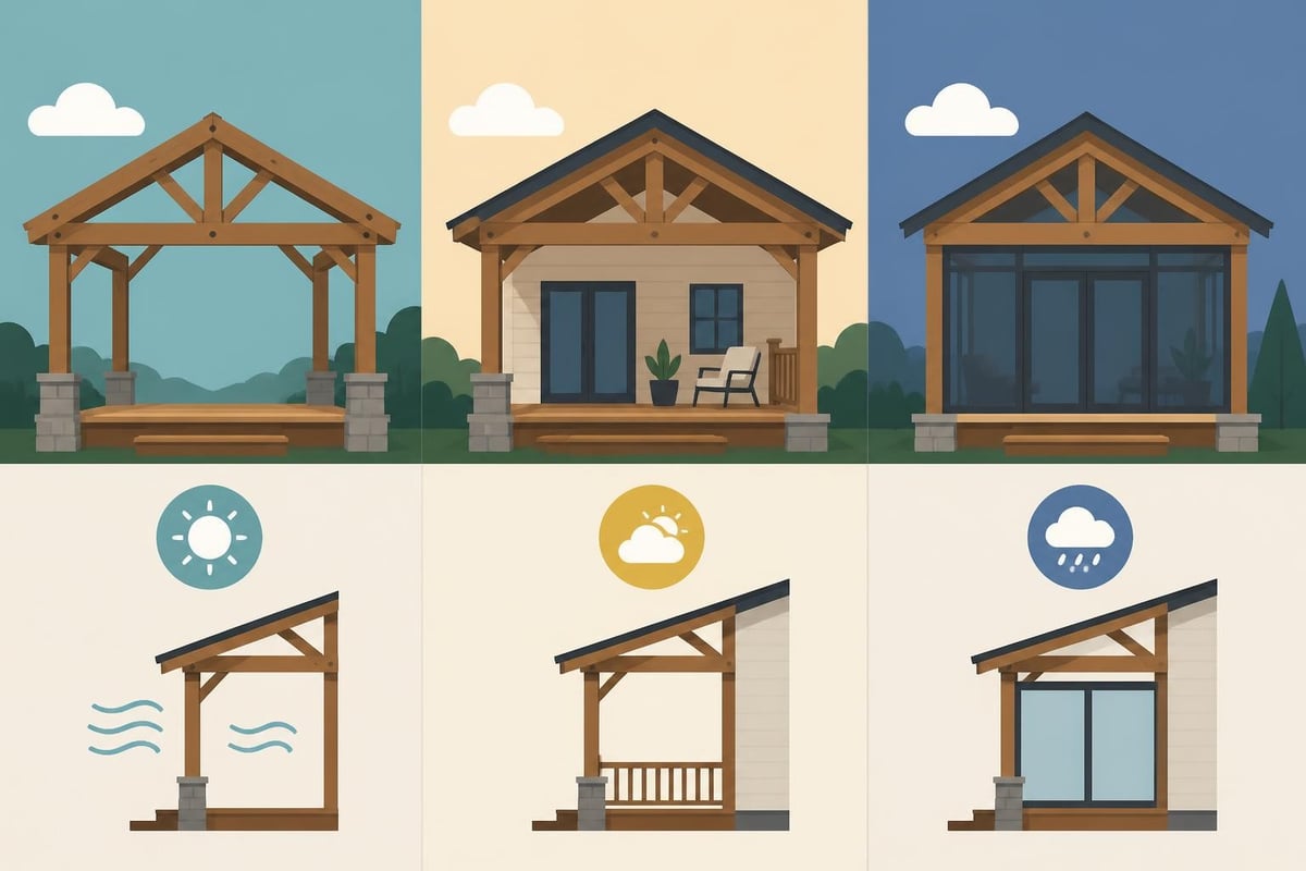 Timber porch configuration comparison