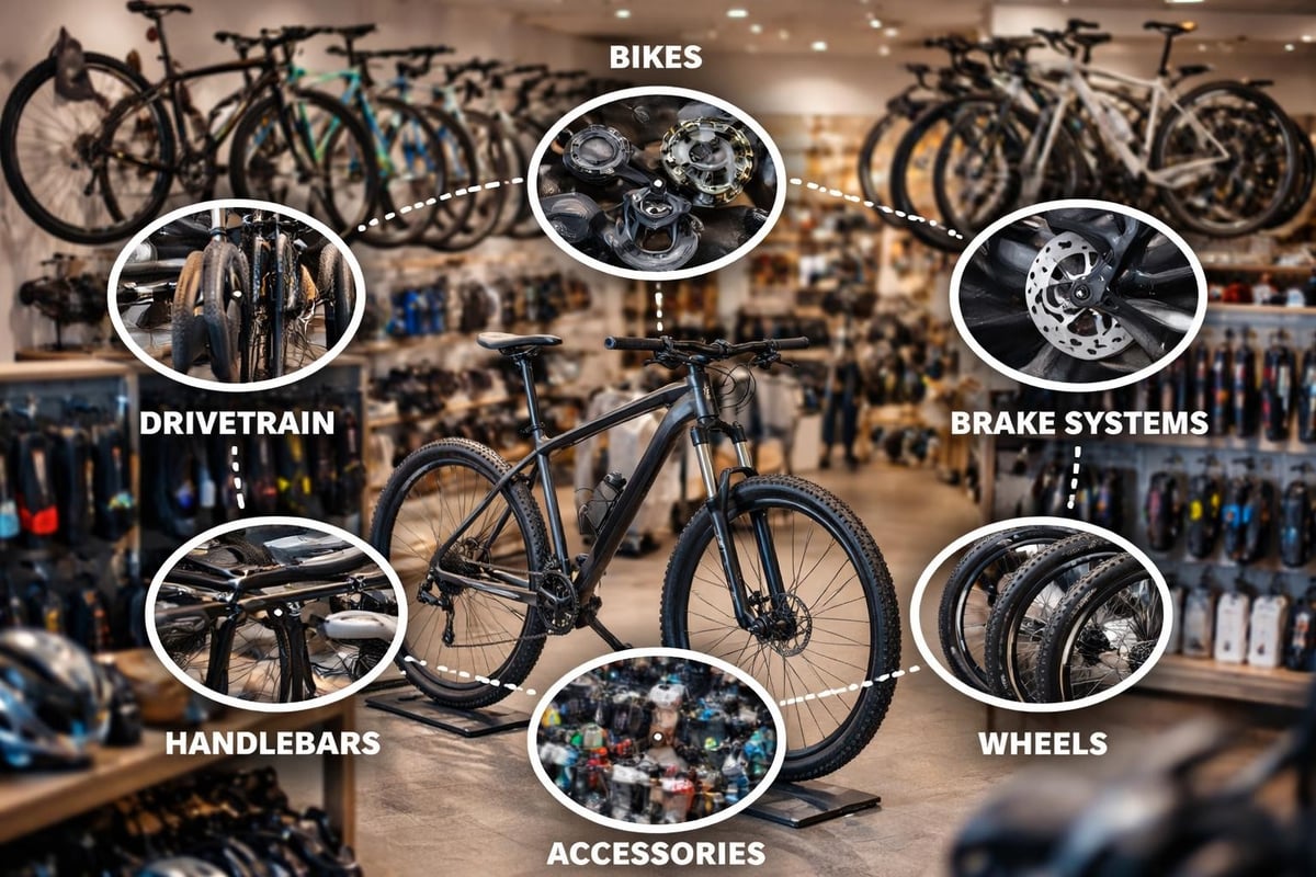 Cycling shop inventory categories