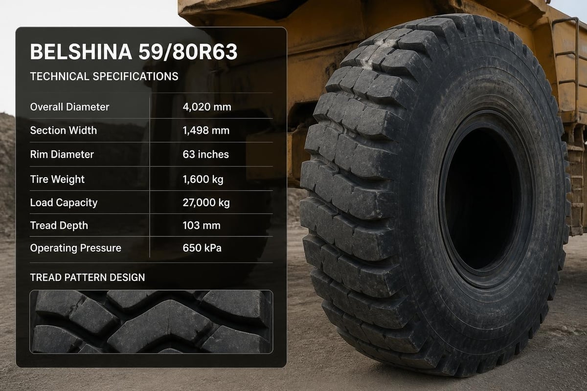 Belshina 59/80R63 mining tire specifications