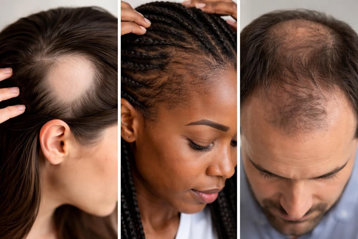 Types of alopecia causing bald patches