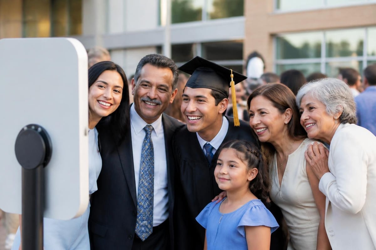 Graduation photo booth guest engagement