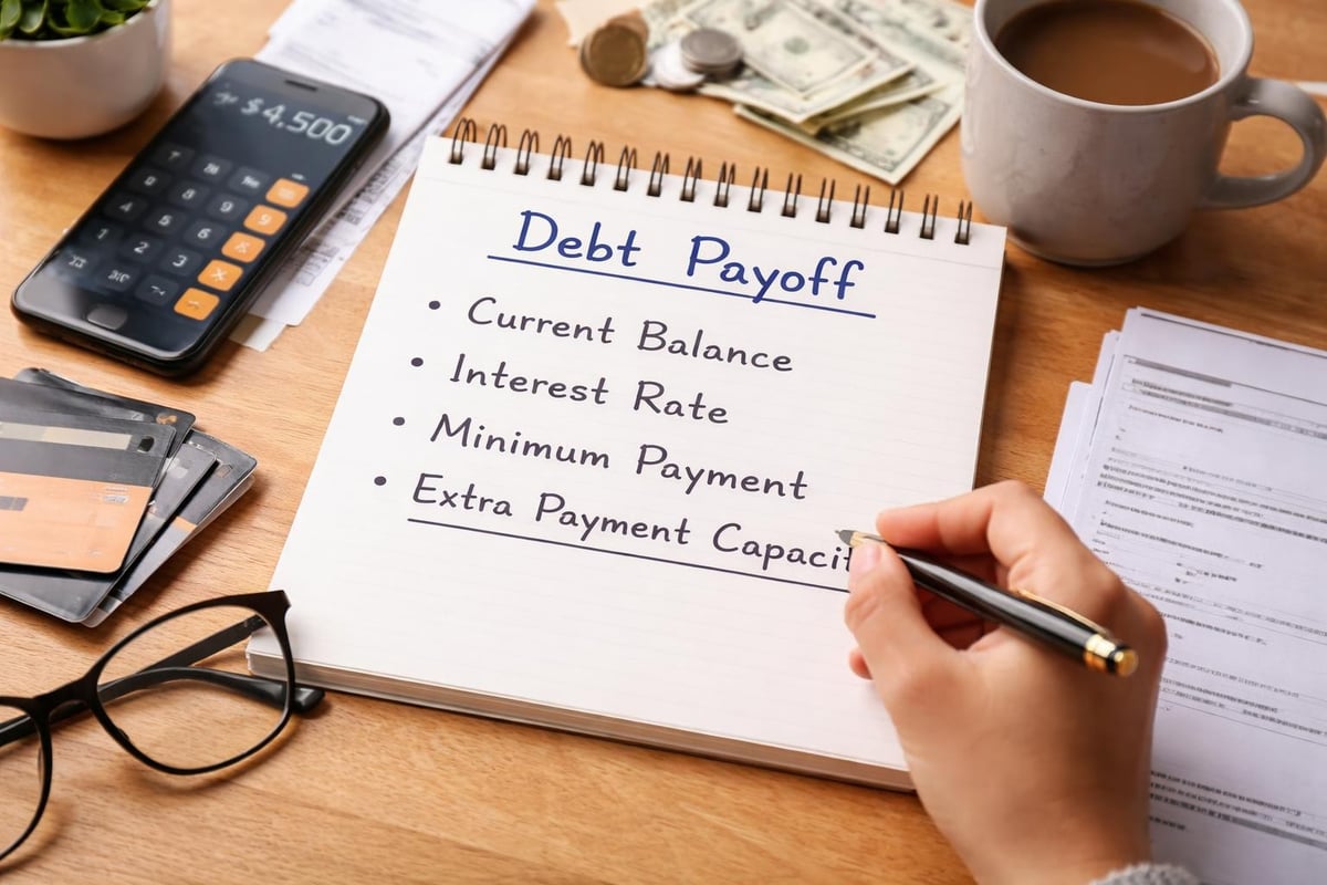 Debt payoff calculator inputs