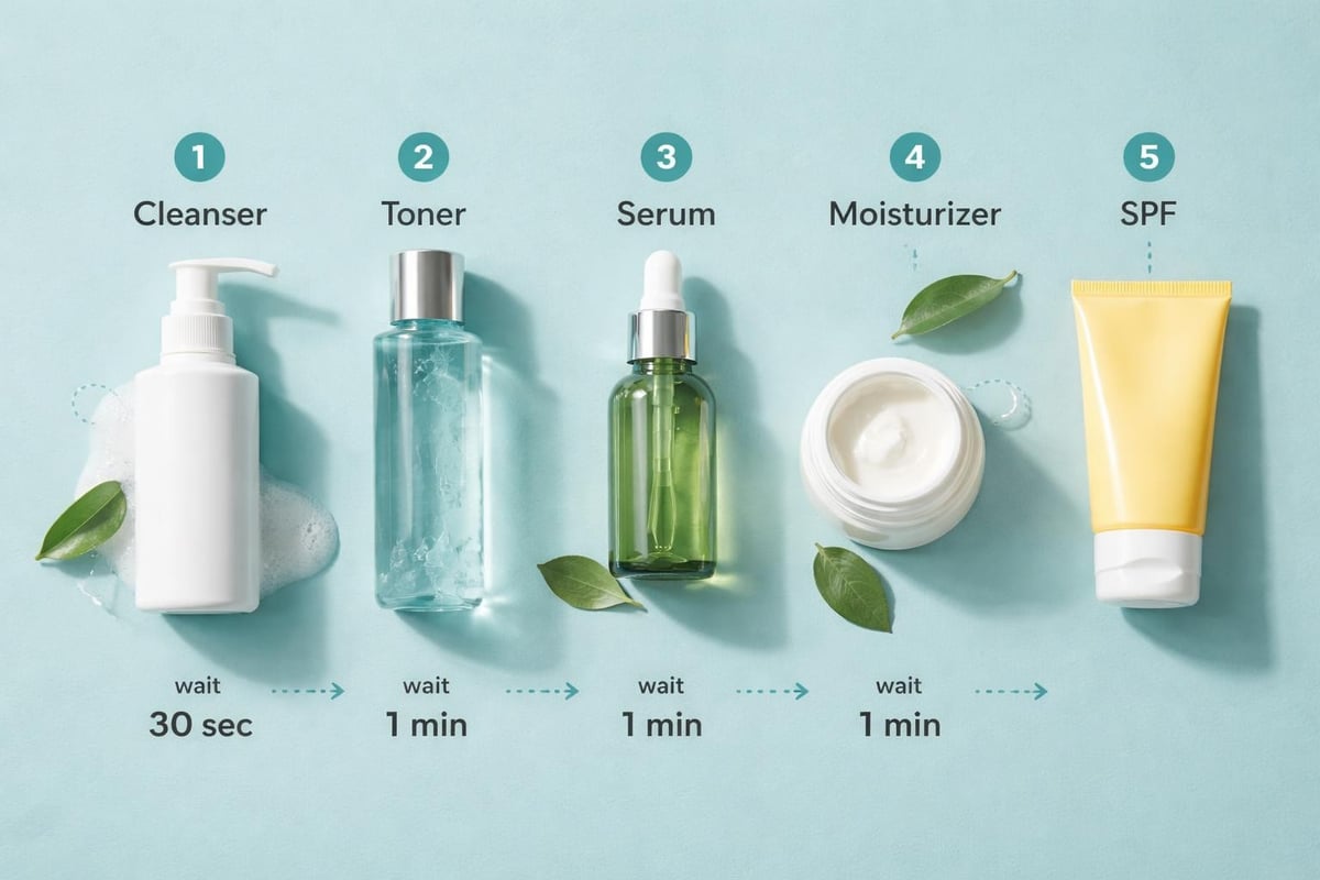 Skincare routine steps