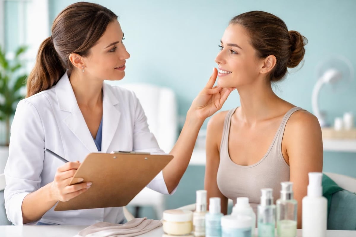 Professional skincare consultation