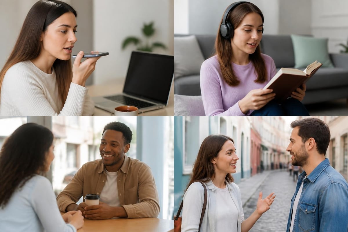 Beginner Portuguese speaking practice methods