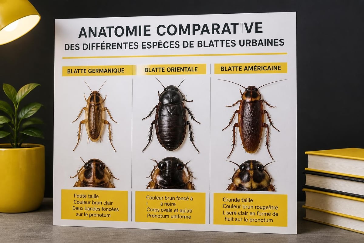 Caractéristiques morphologiques des cafards noirs