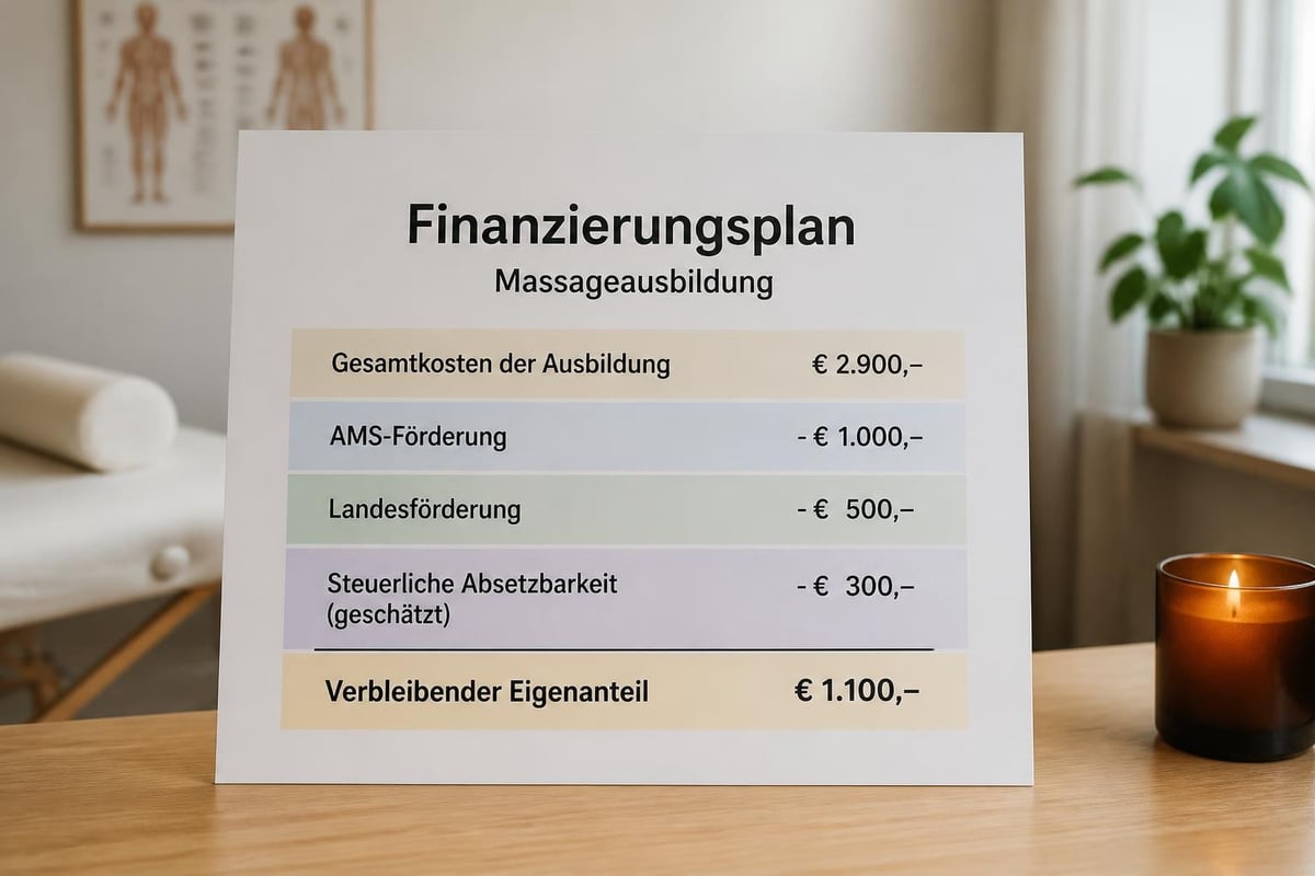 Finanzierungsszenario Massageausbildung