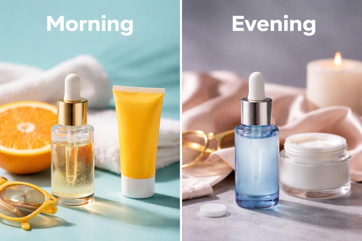 Morning and evening skincare routines