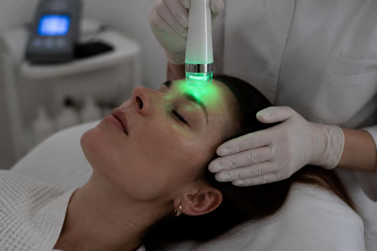 Green light wavelength interaction with melanocytes