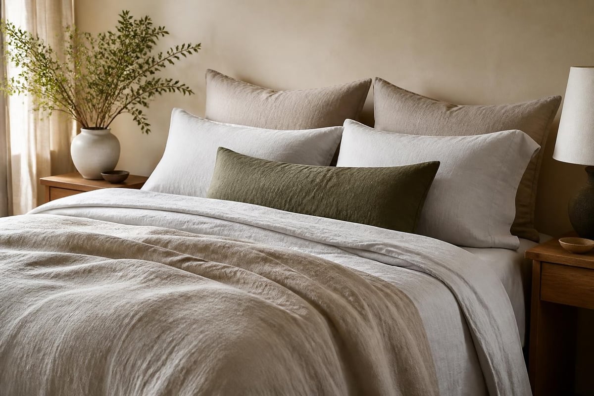 Layering linen bedding