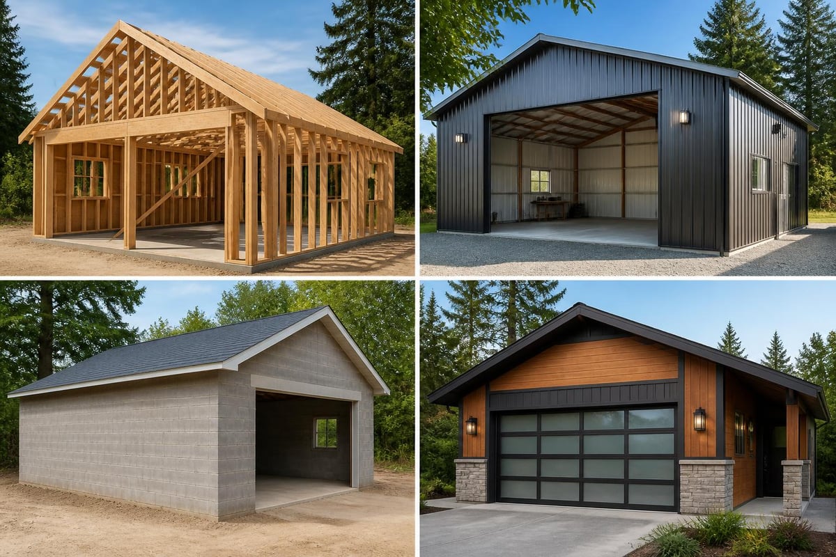 Garage construction materials comparison