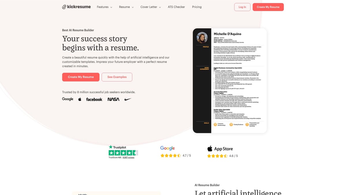Top 7 Best Ai Based Resume Builder Free Tools in 2026 - Kickresume