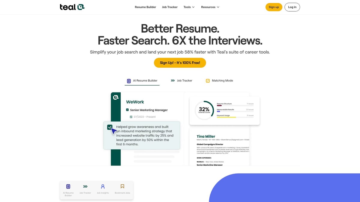 Top 7 Best Ai Based Resume Builder Free Tools in 2026 - Teal