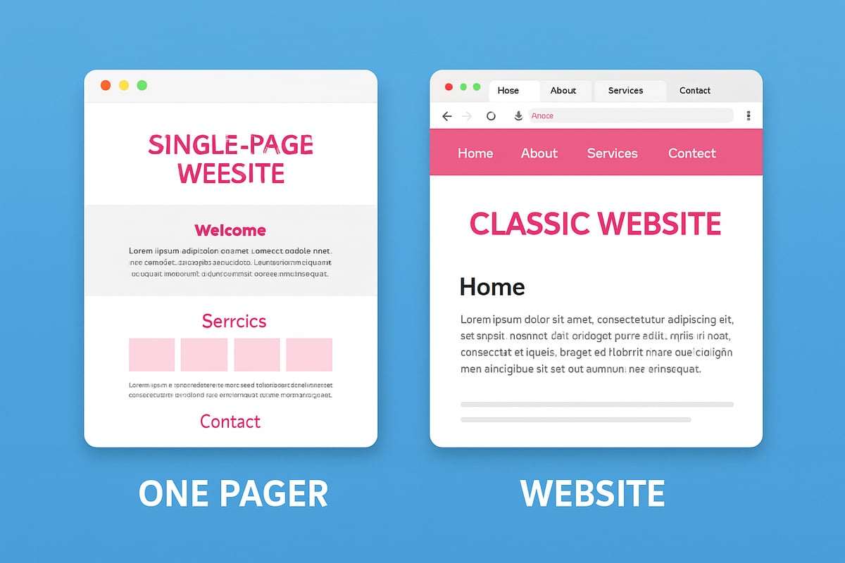 Unterschiede zwischen One Pager und klassischer Website